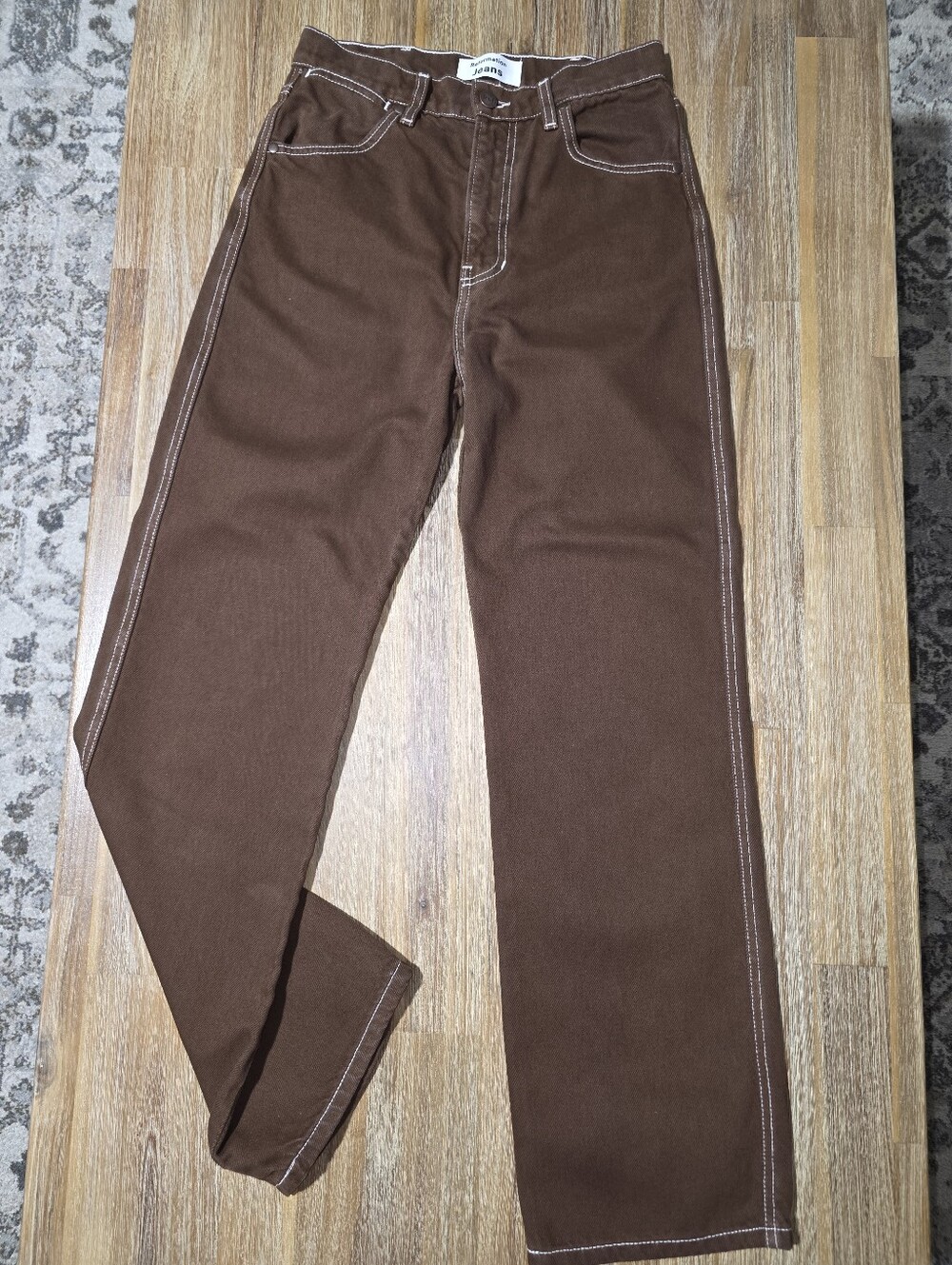 Reformation Cowboy High Rise Straight Jeans Chocolate  Size 25